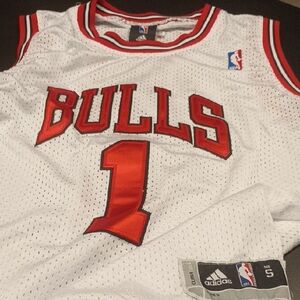 Adidas Bulls White and Red Jersey